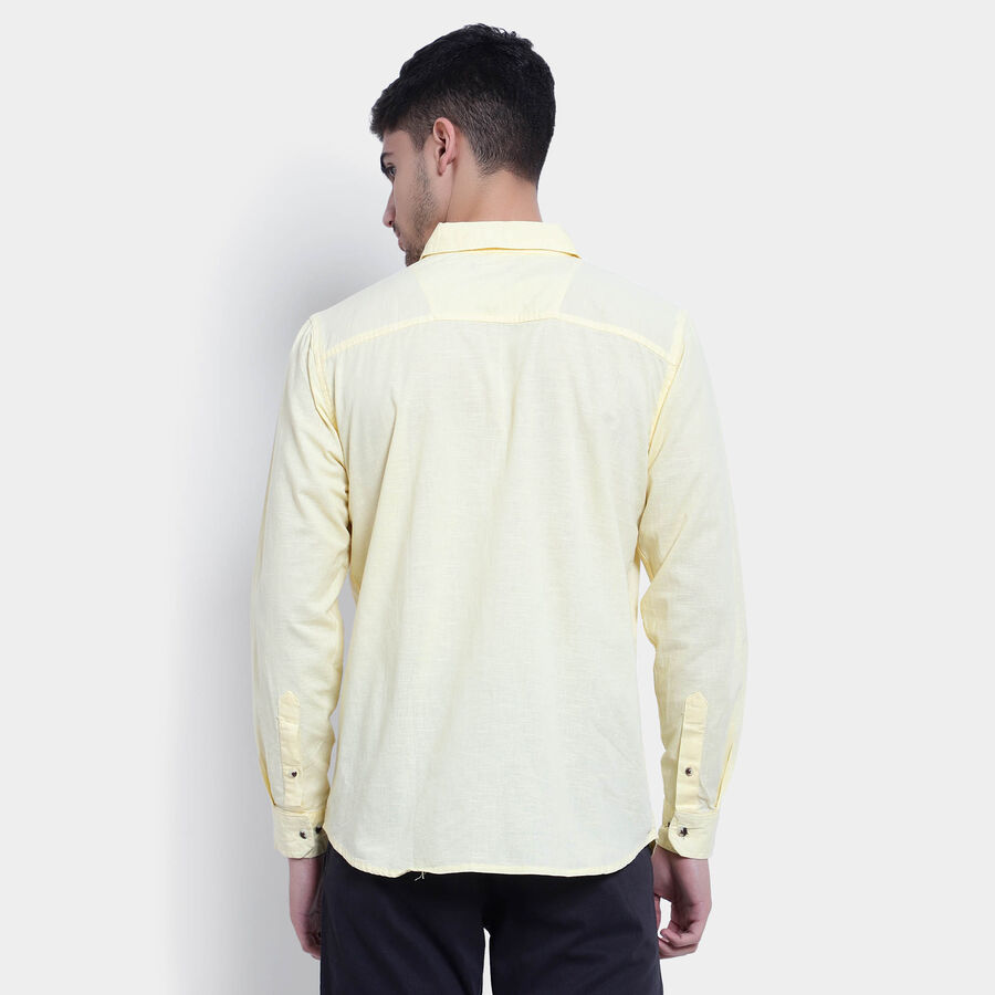 Cotton Solid Casual Shirt, Yellow, large image number null