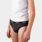 Boys Grey Regular Fit Briefs, Dark Grey, small