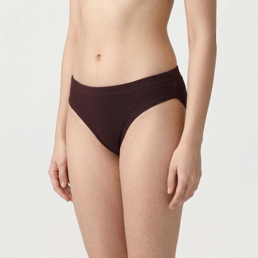 Women's Wine Regular Fit Solid Panty, वाइन, large