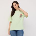 Ladies' 100% Cotton Round Neck T-Shirt, Light Green, small image number null