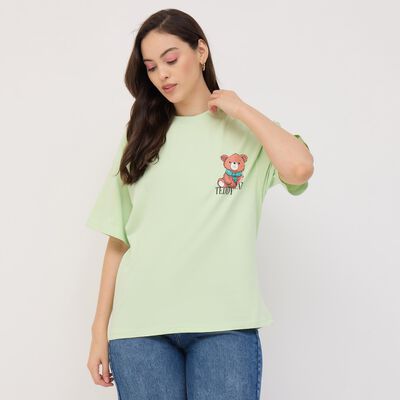 Ladies' 100% Cotton Round Neck T-Shirt