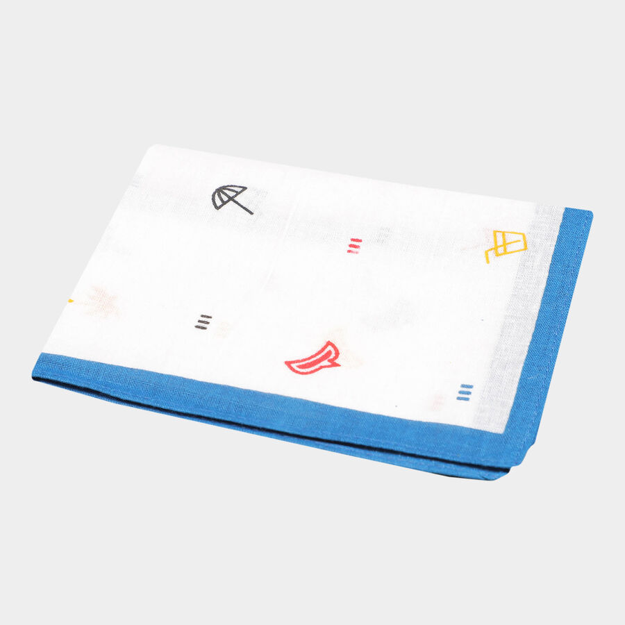 Boys Cotton Handkerchief, White, large image number null