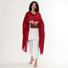 Women's Vibrant Red Cotton Blend Crinkled Dupatta, मरून, small