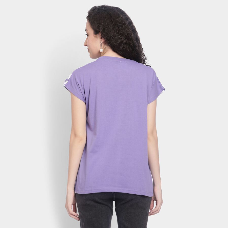Ladies' Round Neck T-Shirt , Purple, large image number null