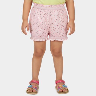 Girls' Pink Regular Fit Printed Bloomers