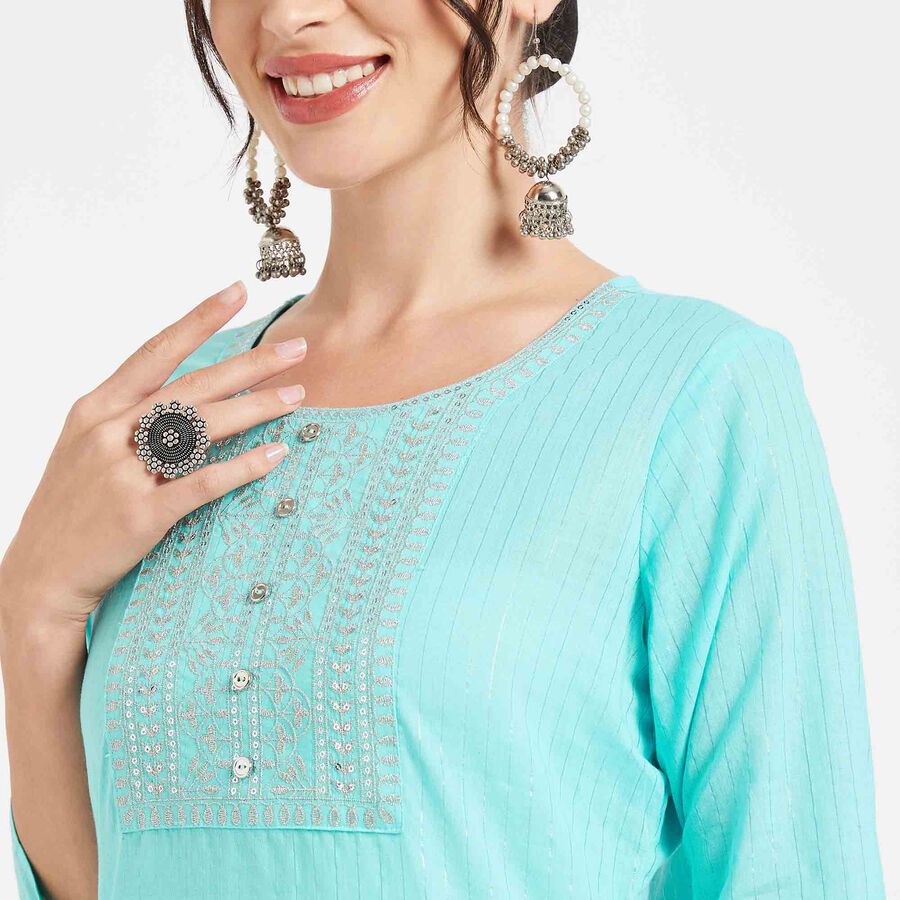 Embroidered Kurta, Light Blue, large image number null