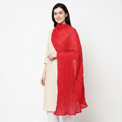Women's Fuchsia Solid Dupatta
