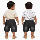 Infants' Beige Cotton Round Neck and Polo Neck Printed Baba Suit, Beige, small