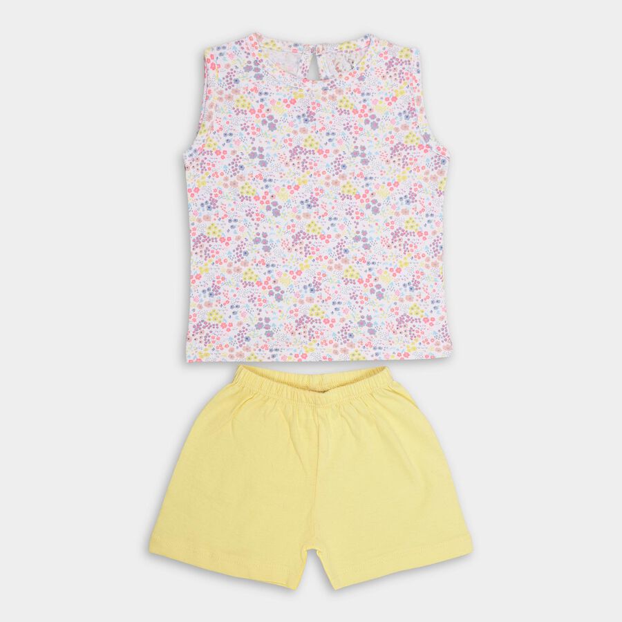 Infant Girls' 100% Cotton Short Set , Yellow, large image number null