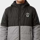Boys Grey Hooded Puffer Jacket, Light Grey, small