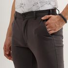 Men's Cross Pocket Slim Fit Casual Trousers , गहरा ग्रे, small image number null