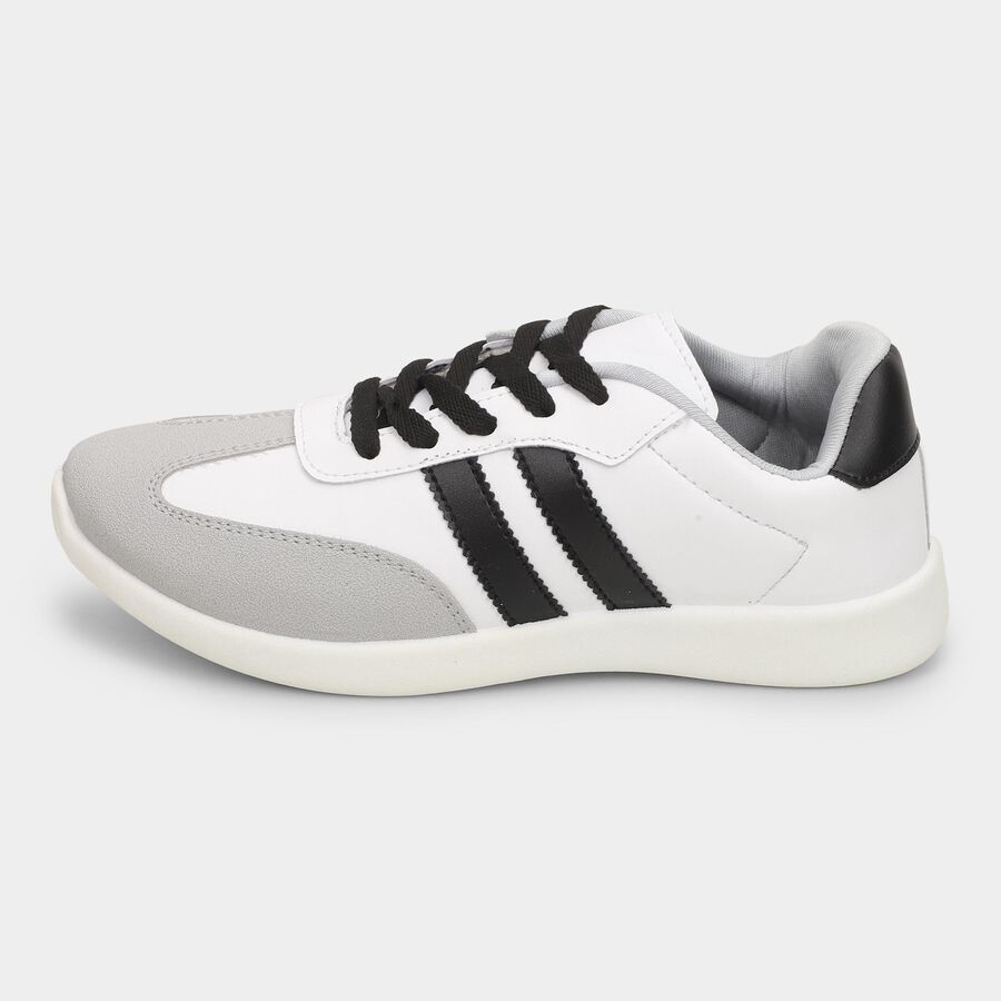 Men's Lace-Up Casual Shoes, White, large image number null