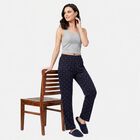 Women's Navy Blue Straight Fit Heart Printed Pyjama, नेवी ब्लू, small