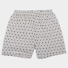 Girls' White Regular Fit Printed Shorts, ऑफ व्हाइट, small