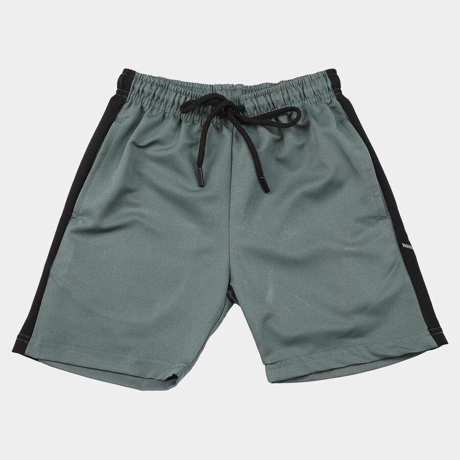 Boys Green Regular Fit Athletic Bermuda Shorts, हल्का हरा, large