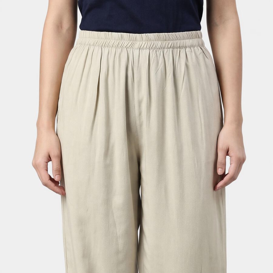 Women's Beige Regular Fit Palazzos, गहरा पीला, large