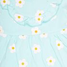 Girls' Light Aqua Blue Regular Fit Round Neck Frock, Aqua, small image number null