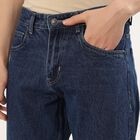 Men's Blue Regular Fit Cotton Jeans, गहरा नीला, small