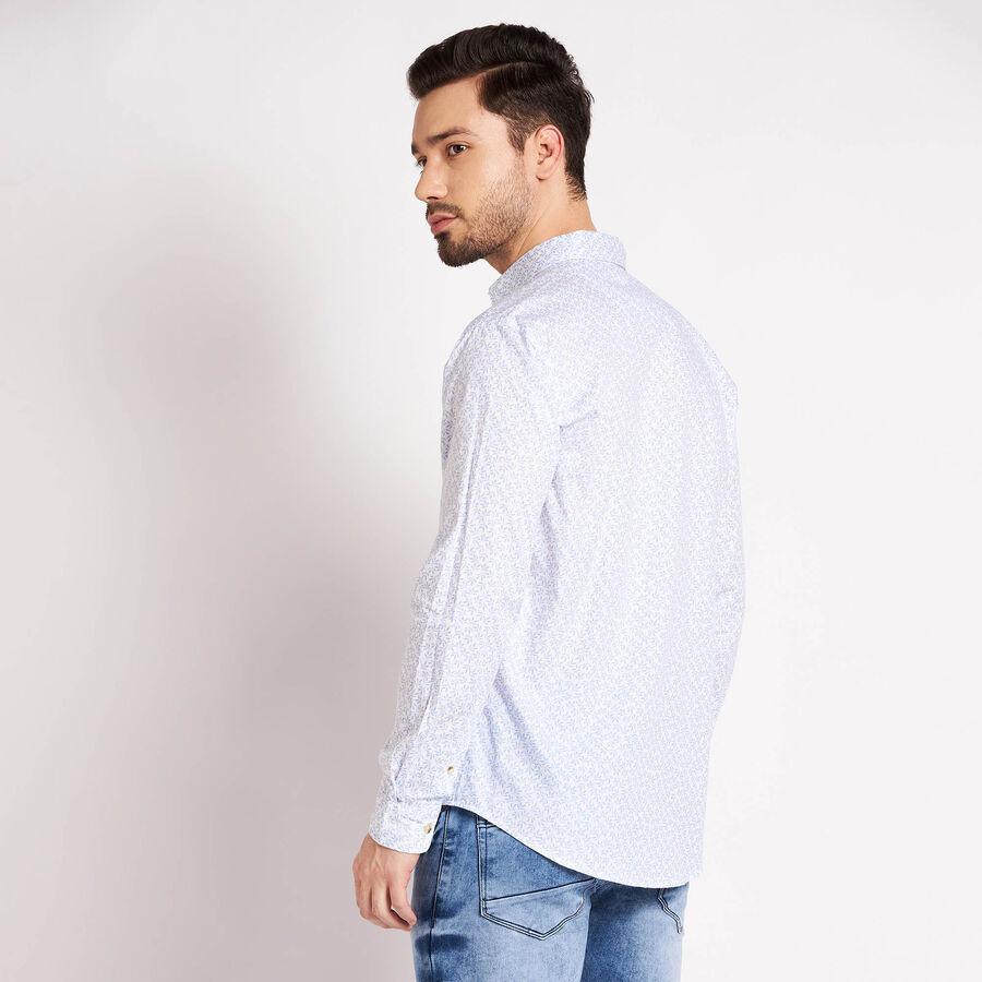 Cotton Printed Casual Shirt, Light Blue, large image number null