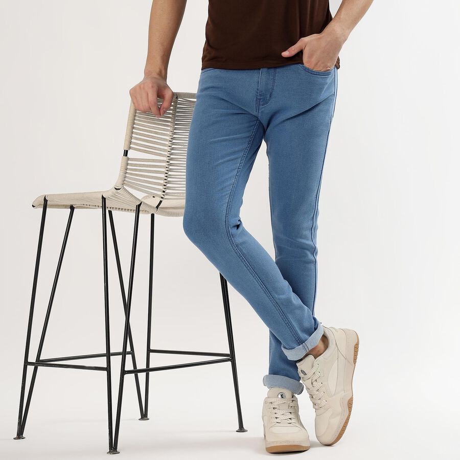 Men's Light Blue Skinny Fit Jeans, Light Blue, large image number null