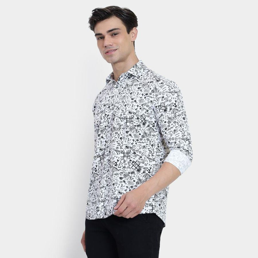 Men's 100% Cotton Casual Shirt , White, large image number null