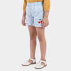 Girls' Light Blue Regular Fit Gingham Ruffle Hem Shorts, हल्का नीला, small