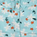 Girls' Light Blue Floral Printed Fit and Flare Frock, हल्का नीला, small
