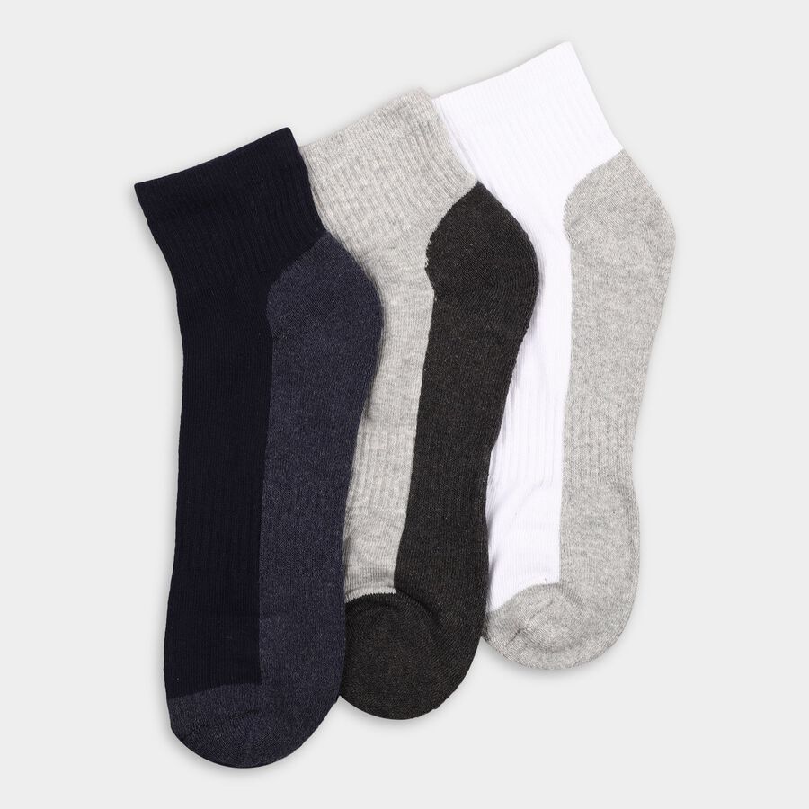 Men's Socks (Pack of 3), नेवी ब्लू, large