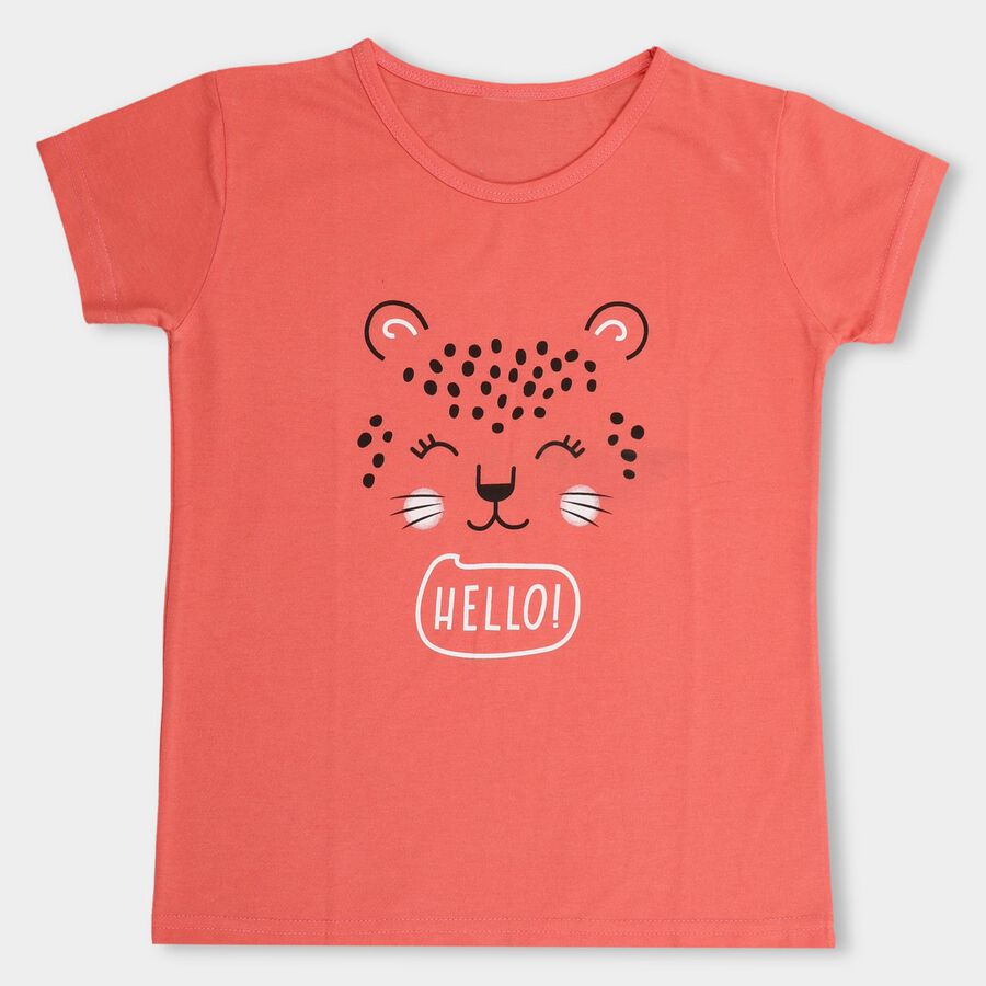 Girls' T-Shirt , मूँगा (कोरल), large image number null