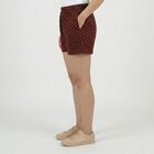 Women's Wine Cotton Minimalist Shorts, वाइन, small