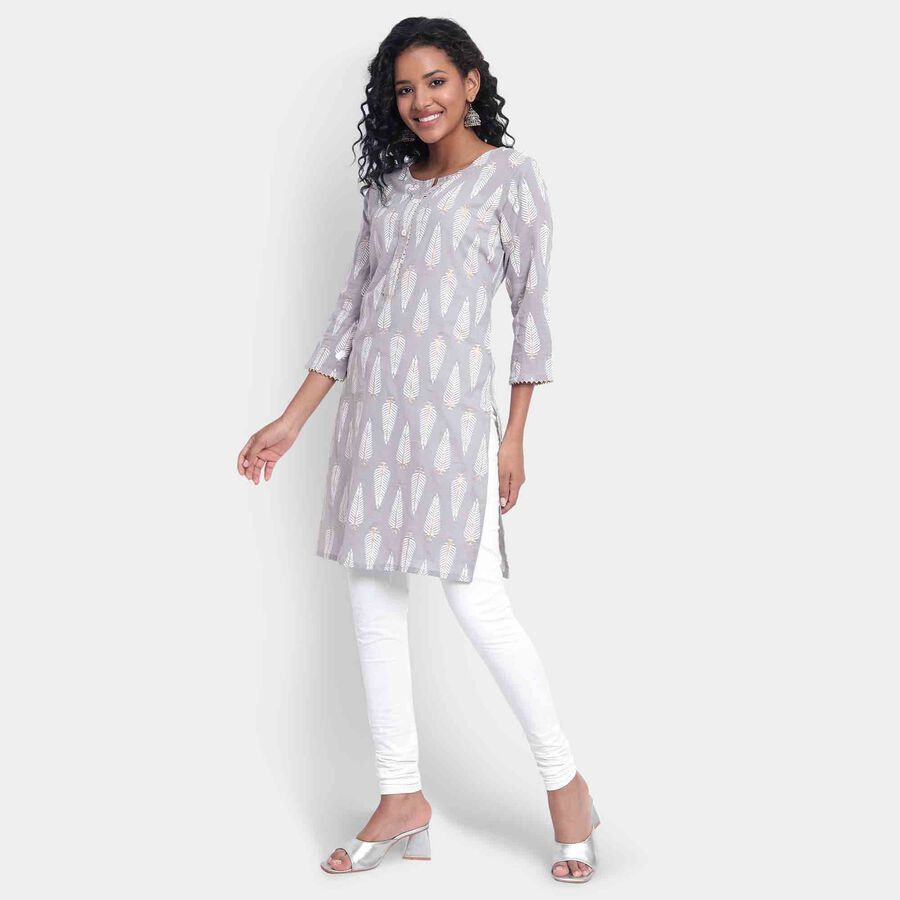Printed Kurta, Light Grey, large image number null