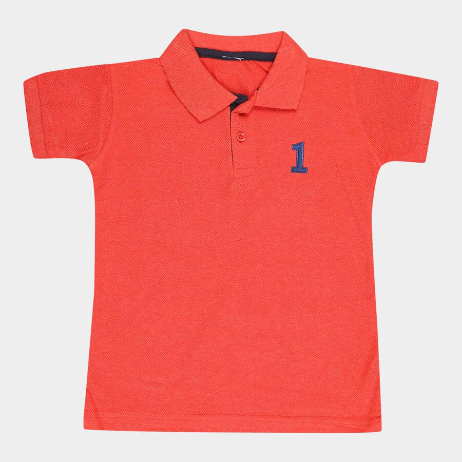 सॉलिड टी-शर्ट, लाल, large image number null
