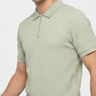 Men's Collared Half Sleeves T-Shirt, हल्का हरा, small