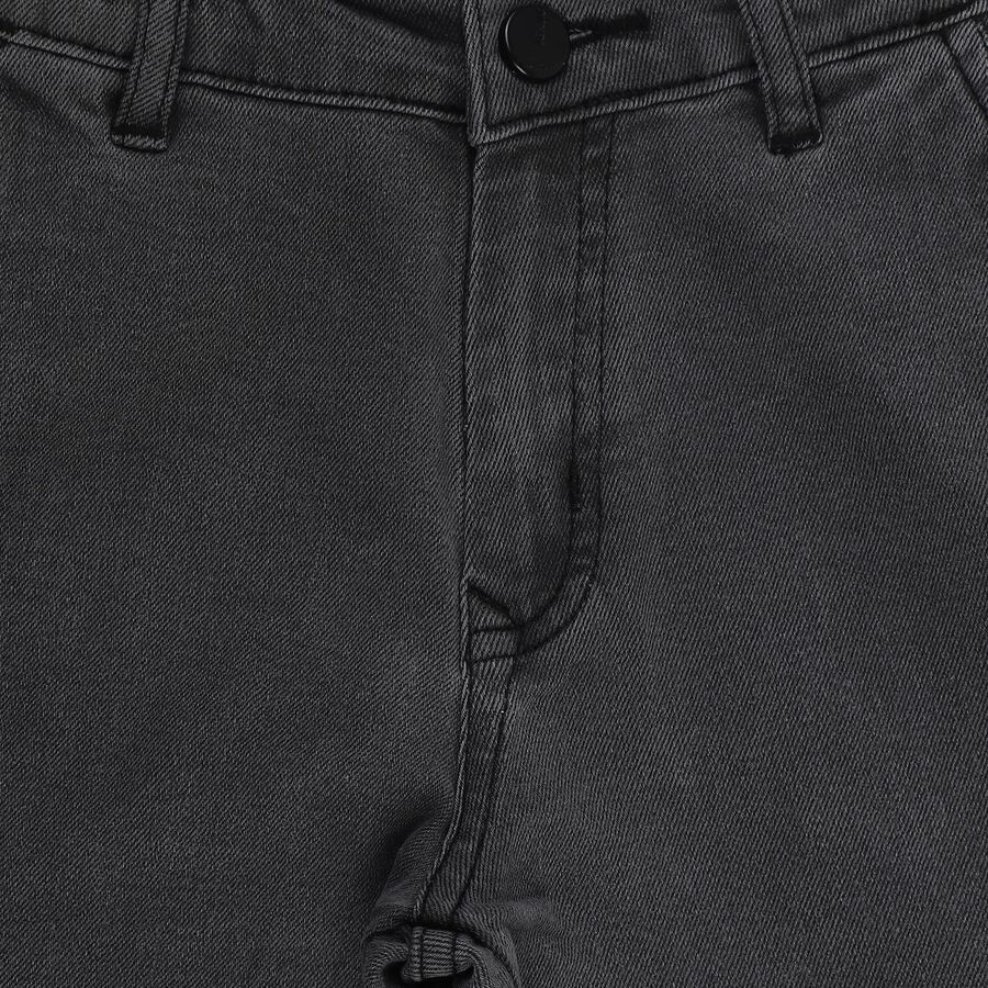 Boys' Grey Slim Fit Stretchable Jeans, Dark Grey, large