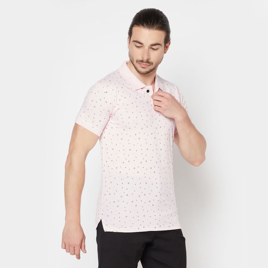 Printed Polo Shirt, Pink, large image number null