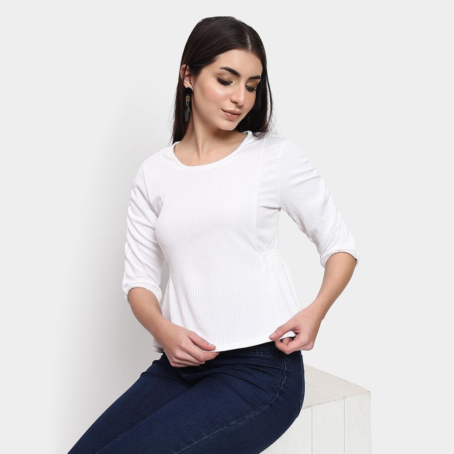 Ladies'  Crop  Top, सफ़ेद, large image number null