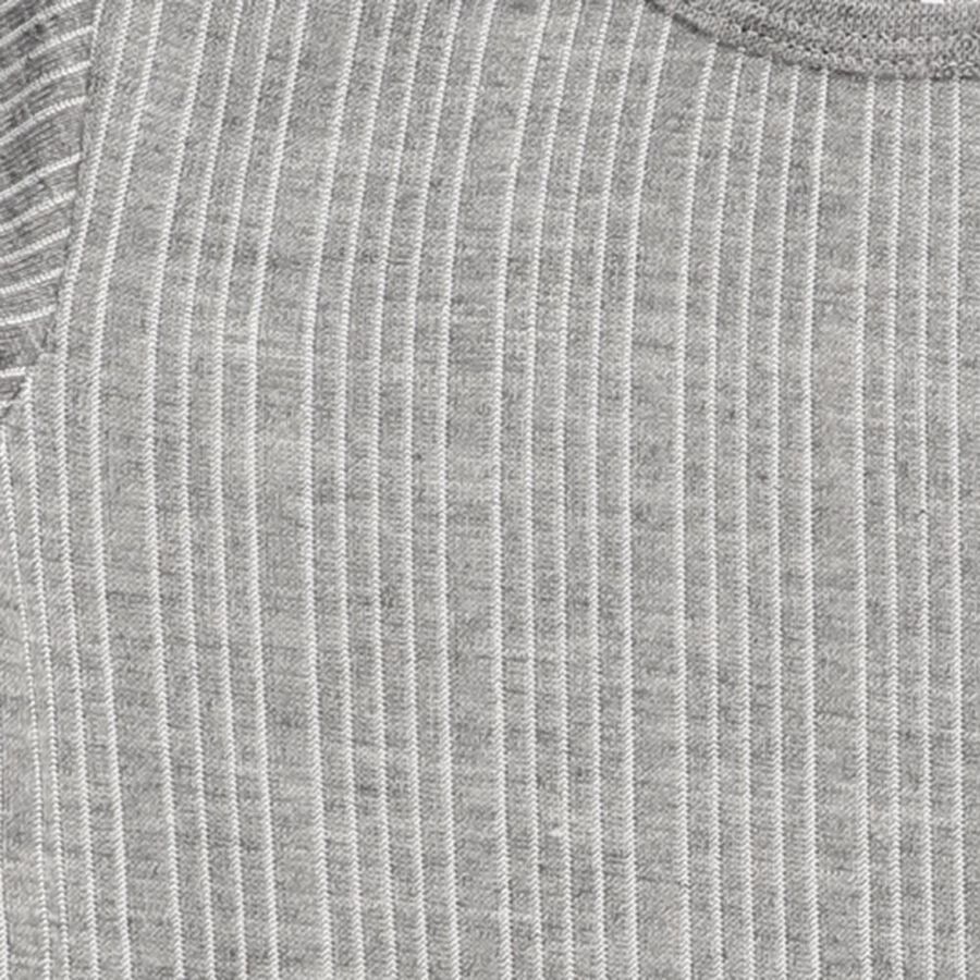 Girls Muted Mauve Pink Round Neck Thermal Upper, Melange Mid Grey, large image number null