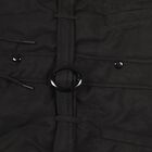 Girls' Jet Black Hooded Casual Jacket, Black, small image number null