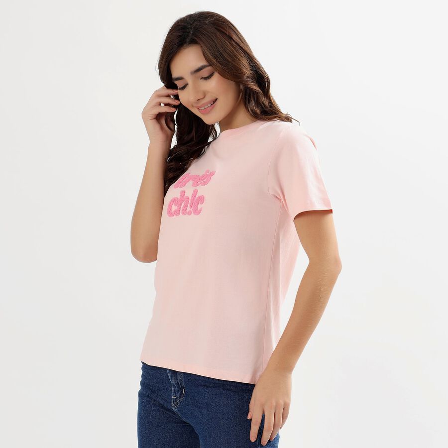 Ladies' Round Neck T-Shirt, Light Pink, large image number null