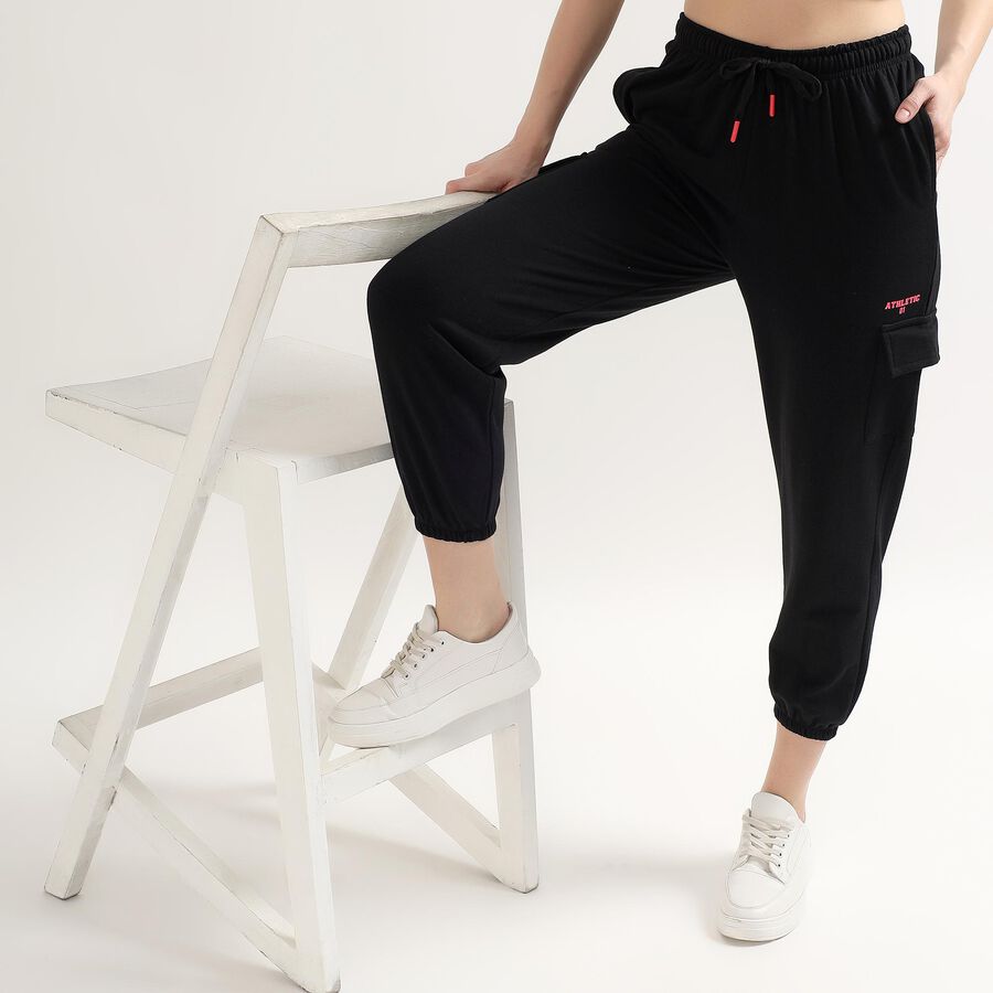 Ladies' Regular Track Pants, Black, large image number null