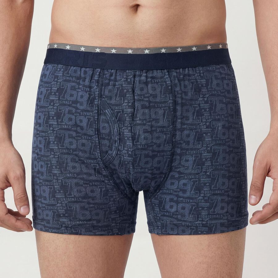 Men's Navy Blue Regular Fit Solid Trunks, नेवी ब्लू, large