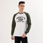 Men's White and Olive Green Crew Neck Casual T-Shirt , Light Green, small image number null