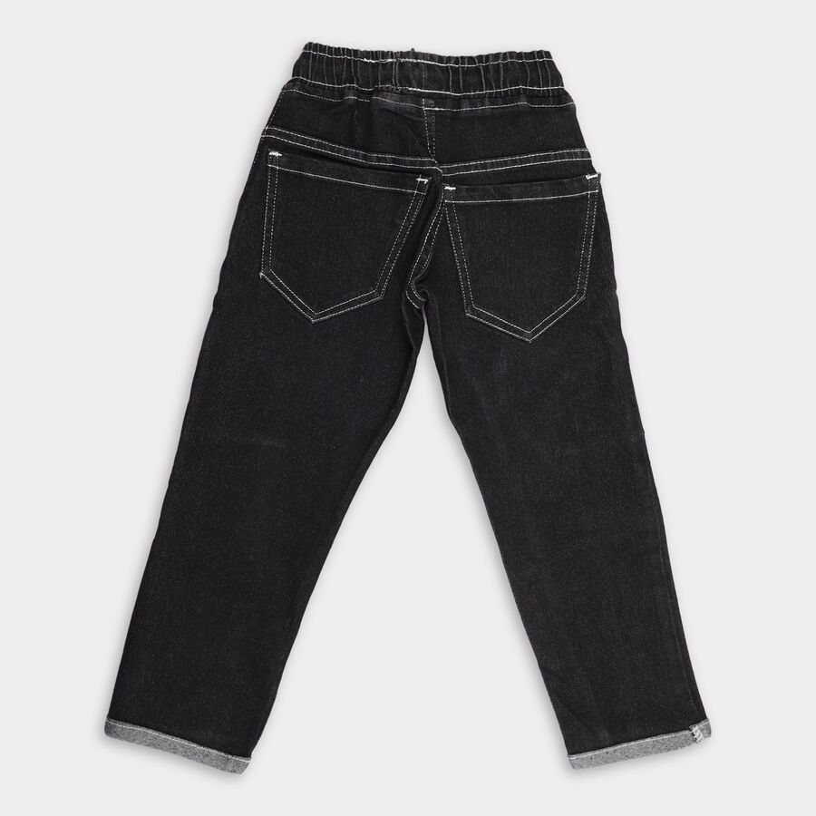 Boys' 100% Cotton Jeans , काला, large image number null