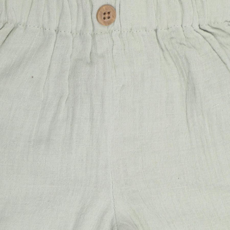 Infants' Light Green Cotton Collared Solid Baba Suit, Light Green, large image number null