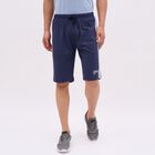 Men's Deep Navy Blue Regular Fit Contrast Panel Jamaican Shorts, Mid Blue, small