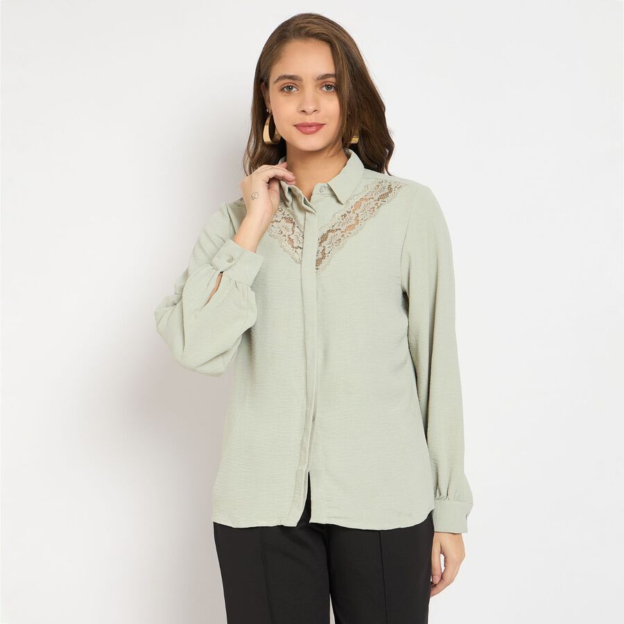 Ladies' Shirt, हल्का हरा, large image number null