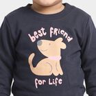 Infants' Navy Blue Round Neck Pullover Sweatshirt, Navy Blue, small
