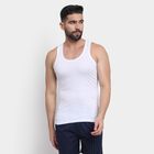 Men's 100% Cotton Vest , White, small