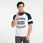 Men's Dark Blue Round Neck Raglan T-Shirt, Dark Blue, small