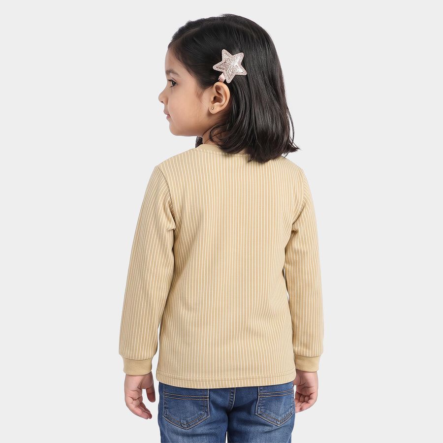 Girls' Brown Long Sleeve Thermal, भूरा, large